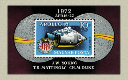 Hungary 1972. Space - Apollo 16. - Sheet MNH (**) Michel: Block 93A / 4.50 EUR - Nuevos