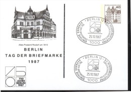 ALLEMAGNE BERLIN Carte  750 Ans De Berlin 1987  Berlin 12 Monument - Cartes Postales - Oblitérées