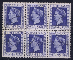 Nederland: NVPH Nr 487 In 6 Block  Used 1948 - Used Stamps