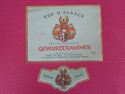 ETIQUETTE DE VIN Gauffrée Avec COLLERETTTE-1981 GEWURZTRAMINER VIN D'ALSACE BEBLENHEIM/ENVIRONS"AU CHATEAU"Neuve HT RHIN - Gewurztraminer