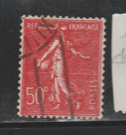 FRANCE N° 199 50C ROUGE TYPE SEMEUSE LIGNEE PROVENANT DE ROULETTE OBL - Oblitérés