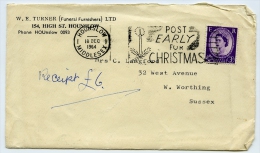 LONDON  : HOUNSLOW - TURNER, FUNERAL FURNISHERS (LETTERS / ENVELOPE) / POSTMARK - CHRISTMAS SLOGAN - Verenigd-Koninkrijk