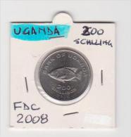 UGANDA   200 SHILLINGS  ANNO 2008 FDC - Ouganda