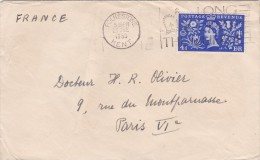 LSC  DEPART DE FOLKESTONE - GRANDE BRETAGNE -   25 JNE 1953 - Marcofilie