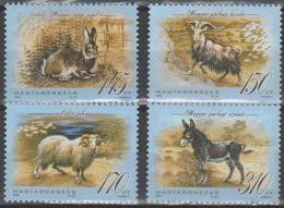 HUNGARY 2008 FAUNA Domestic Animals HARE GOAT DONKEY SHEEP - Fine Set MNH - Unused Stamps