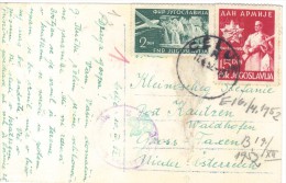 XIO294/95  JUGOSLAWIEN 1952 POSTKARTE Mit Zensurstempel Siehe ABBILDUNG - Lettres & Documents