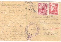 XIO296/97  JUGOSLAWIEN 1953 POSTKARTE Mit Zensurstempel Siehe ABBILDUNG - Lettres & Documents