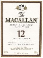 03451 " THE MACALLAN HIGHLAND SINGLE MALT SCOTCH WHISKY 12 TWELVE YEARS OLD - 4500 ML" ETICHETTA ORIG. - ORIGINAL LABEL. - Whisky