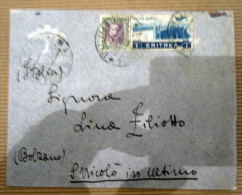 STORIA POSTALE -BUSTA COVER - ADDIS ABEBA   ITALIA  ERITREA  50 CENT + 1 LIRA   VIA AEREA 1938 - Aethiopien