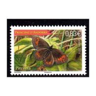 Timbre Andorre Français N°758 Papillon - Other & Unclassified