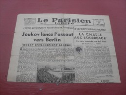 Le Parisien Liberé  Mardi  17 Avril 1945 - Andere & Zonder Classificatie