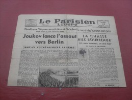 Le Parisien Liberé  Mardi  17 Avril 1945 - Other & Unclassified