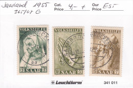 Saarland 1955 - Nr. 365/67 - Gestempelt - Volkshilfe Gemälde (VI) - Gebraucht