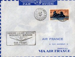 TB 894 - Lettre -  Poste Aérienne - Première Liaison Aérienne NOUMEA - SAIGON Via SYDNEY Pour PARIS - Lettres & Documents