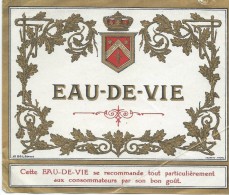 Etiquette/Chromo /Dorée/Vins Spiritueux Sirops/" EAU-DE-VIE"" / Jouneau/Paris/vers 1900 - 1920     ETIQ65 - Autres & Non Classés