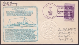 NA-44 CUBA. 1936. GUANTANAMO MILITAR STATION. SHIP USS FAIRFAX COVER TO US - Brieven En Documenten