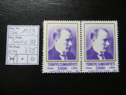 1993  " Atatürk "  Pärchen, K14  TOP  Postfrisch   LOT 775 - Nuevos