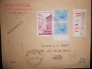 Monaco Lettre Recommande De Monaco Ville 1942 Pour Lyon - Storia Postale
