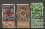 Russland Russia 3 Alte Steuermarken Revenues O - Revenue Stamps