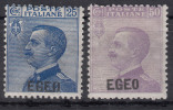 Italy Colonies Aegean Issues, Egeo, 1912 Sassone#1-2 Mint Hinged - Ägäis