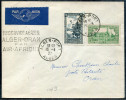 ALGERIE - N° 105 + 114 / LETTRE AVION " 1 Er. VOL ALGER-ORAN PAR AIR AFRIQUE LE 15/4/1937 " - TB - Luftpost