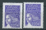 [13] Variétés : N° 3457 Marianne De Luquet  Violet Foncé Au Lieu De Violet + Normal ** - Neufs