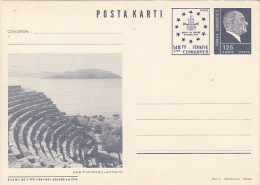 34974- KAS ANCIENT OUTDOOR THEATRE, MUSTAFA KEMAL ATATURK, POSTCARD STATIONERY, 1989, TURKEY - Entiers Postaux