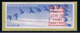 ATM, LSA, CROUZET, PAPIER JUBERT, 6.00 SANS MENTION, BUREAU DE PARIS ITALIE, C001 75513. - 1990 « Oiseaux De Jubert »