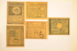 Four Dollars Carolina 1778 Eight State Of Maffachufetts Five Shillings 4 Georgia 1777 7 Seven New-hampshire Billet Usa - Other & Unclassified