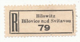 Böhmen Und Mähren / R-label: Bilowitz - Bilovice Nad Svitavou (2x Number: "79" And "727") German-Czech Text (BM1-0077) - Sonstige & Ohne Zuordnung