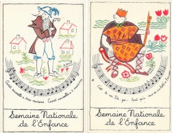Semaine Nationale De L'Enfance - Illustration Naly - Comptines - Lot De 2 Cartes Non Circulées - Naly
