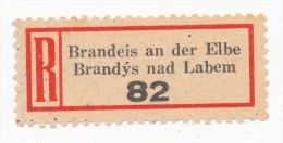 Böhmen Und Mähren / R-label: Brandeis An Der Elbe - Brandys Nad Labem (2x Number: "82" And "740") (BM1-0142) - Other & Unclassified