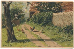 Alfred MAILICK - Paysage, Coq, Poules - Illustrateur - Mailick, Alfred