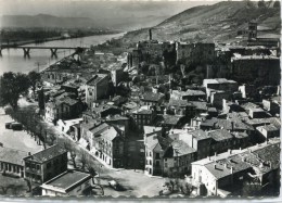 CPSM 07  LA VOULTE ROND POINT DE LA POSTE ET LE CHATEAU   Grand Format 15 X 10,5 Cm - La Voulte-sur-Rhône