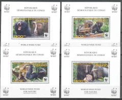 COB BL734/37 Minisheets Luxe Apen-Singes WWF 2012 MNH - Neufs