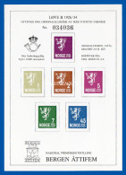 NORWAY 1985  BERGEN ATTIFEM  PUBLICITY CARD  REPRINT LION STAMPS  EXCELLENT CONDITION - Proofs & Reprints