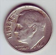 - USA - Etats Unis - One Dime Roosevelt 1964. - 1946-...: Roosevelt