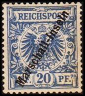 1897 - 1898. Marschall-Inseln 20 Pf. REICHSPOST.  (Michel: 4 II) - JF191038 - Marshall-Inseln