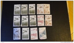 Pologne    Lot De 14 Timbres Poste Aérienne En Double Entre Le   N° 55 Et  58  Oblitérés - Gebruikt