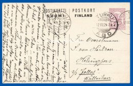 FINLAND 1921 60 PENNI LILAC CARD SENT BY STEAMSHIP "PALLAS" ? HIGGINS & GAGE 60 USED 1924 FINE CONDITION - Postal Stationery