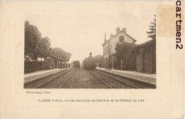 ILLIERS GARE ARRIVEE DES TRAINS DE CHARTRES ET DE CHATEAU-DU-LOIR LOCOMOTIVE 28 - Illiers-Combray