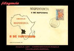 AFRICA. ANGOLA. ENTEROS POSTALES. MATASELLO ESPECIAL 1975. INDEPENDENCIA DE ANGOLA - Angola