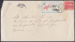 1960-H-21. CUBA 1961. SOBRE CENSURADO DE LA PRISION MILITAR DE LA CABAÑA. CON CONTENIDO. - Covers & Documents