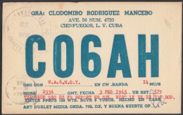 1965-H-2. CUBA 1965. TARJETA ESPECIAL DE RADIOAFICIONADO. CIENFUEGOS. RADIO. - Covers & Documents