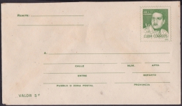 1972-EP-9. CUBA 1965. ENTERO POSTAL Ed.168. J. A. ECHEVERRIA. VERDE OSCURO UNUSED. - Briefe U. Dokumente