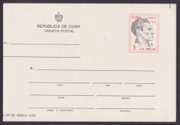 1986-EP-112 CUBA 1985. Ed.138. POSTAL STATIONERY. JULIO A. MELLA. CUT ERROR. ERRO DE CORTE. - Brieven En Documenten