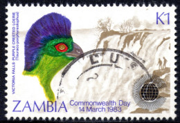 Zambia - 1983 Commonwealth Day K1 Turaco (o) # SG 382 , Mi 289 - Cuckoos & Turacos