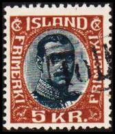 1920. King Christian X. Thin, Broken Lines In Ovl Frame. 5 Kr. Brown/blue TOLLUR. (Michel: 98) - JF191348 - Neufs