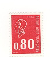 Bequet 0.80fr Rouge YT 1816d Sans Phosphore Et GOMME MATE . Voir Le Scan . Cote YT : 9 € , Maury N° 1809l  : 8 € - Unused Stamps