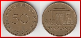 **** SARRE - SAARLAND - 50 FRANKEN 1954 **** EN ACHAT IMMEDIAT !!! - Autres & Non Classés